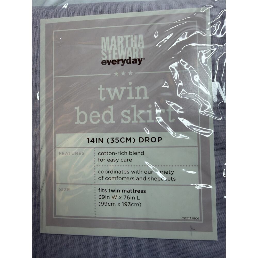 Martha Stewart Twin Bed Skirt Everyday 14" Drop Purple Pansy Solid 2007 KMART - Picture 2 of 5